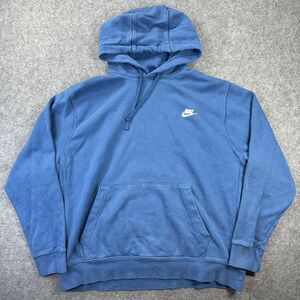 Nike Sportswear Club Fleece Hoodie Mens XL Blue Pullover Sweatshirt BV2654-407